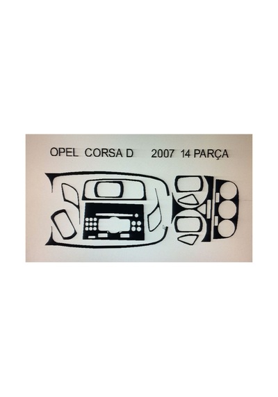 Opel Corsa D 2007-2010 14 Parça Torpido Kaplama Renk Piano Black