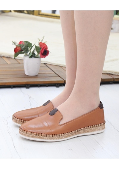 Nesil Shoes Syg P01 Taba Hakiki Deri Kadın Ayakkabı-taba Taba