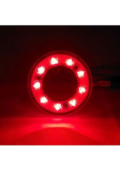 Ahmet Otomotiv Yuvarlak Simit Tip Led Lamba 9 Led 12/24v Kırmızı Stop Lamba