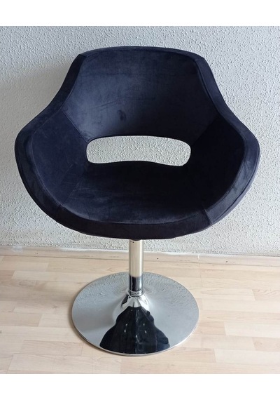 Kamusalmarket Bekleme Koltuğu Krom Tepsi Ayaklı Döküm Süngerli Kumaş Antrasit