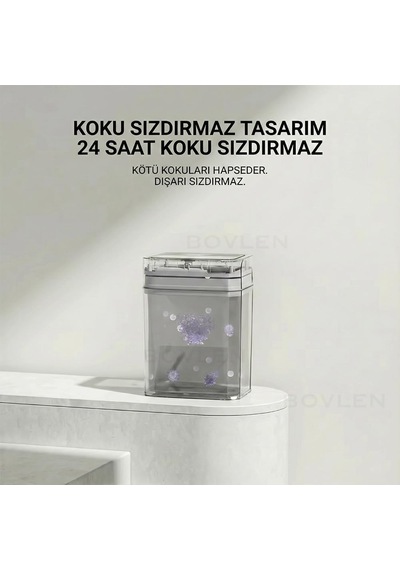 12 Litre Otomatik Hareket Sensörlü Çöp Kovası, Banyo Çöp Kovası, Çöp Kutusu Beyaz