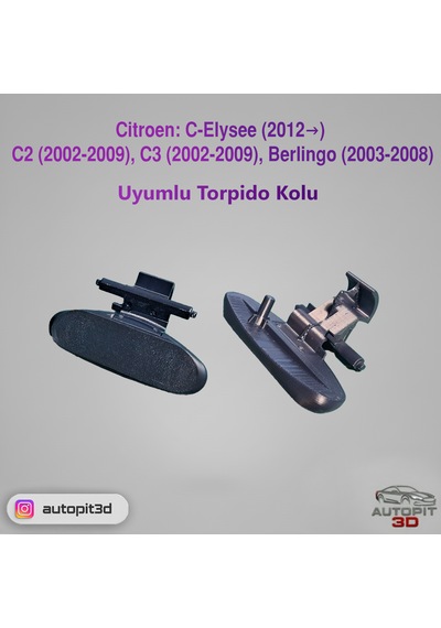 Citroen: C-elysee 2012 , C2 2002-2009 , C3 2002-2009 , Berlingo 2003-2008 Uyumlu Torpido Açma Kolu