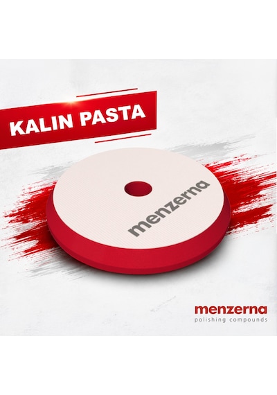 Menzerna Kalın Pasta Süngeri 155/180mm - Kırmızı Rotary Ve Orbital Uyumlu Çizik Giderici Ped