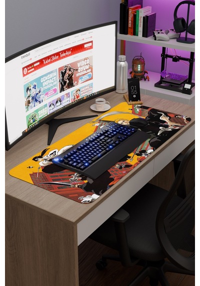 Bleach Anime V3 - 90x40 Xxl Gaming Kauçuk Kaymaz Taban Mouse Pad Fare Altlığı