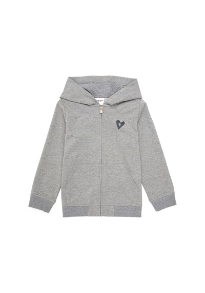 U.S. Polo Assn. Kız Çocuk Gri Melanj Fermuarlı Sweatshirt 50296942-VR086