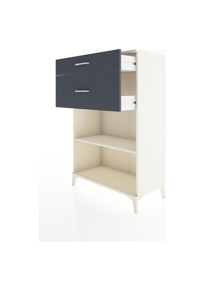 Hyperion Dolap Tek Raflı 2 Çekmeceli 88x44x134 Aytaşı-antrasit Aytaşı