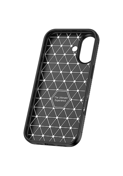 Apple Uyumlu iPhone 17 Kılıf Karbon Silikon Case Kapak Siyah