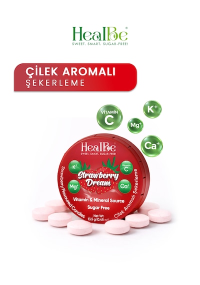 Çilek Aromalı Şekersiz Şekerleme