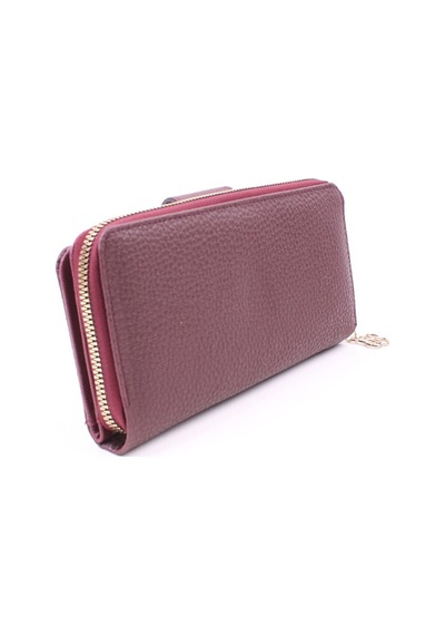 Galb Leather Büyük Boy 2 Fermuarlı Bozuk Para Bölmeli Kağıt Para Bölmeli 6 Kart Bölmeli Kadın Cüzdan 19x10 Cm Bordo