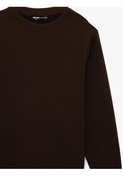 Koton Regular Fit Uzun Kollu Dokulu Kapitone Bisiklet Yaka Sweatshirt Kahverengi 6wam70306mk Kahverengi Koton Regular Fit Uzun Kollu Dokulu Kapitone Bisiklet Yaka Sweatshirt Kahverengi 6wam70306mk Kahverengi