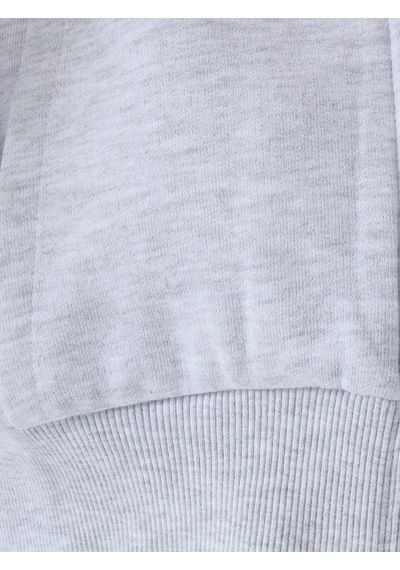 Crop Kadın Sweatshirt Gri Melanj