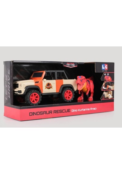 Drive Sesli Işıklı Safari Aracı Dinozorlu Sürtme Oyuncak 3+ Yaş