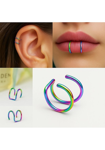 Deliksiz Çelik Piercing Kulak, Dudak Ve Burun İçin 316 L Çelik Dü Sarı