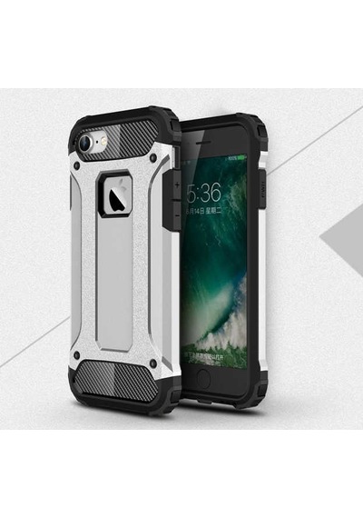 Kilifone - Apple Uyumlu iPhone 7 - Kılıf Çift Katman Zırh Tank Crash Military Kapak - Gri