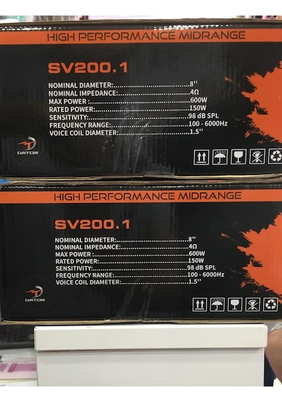 Dator 20 Cm Midrange Sv200.1 Yüksek Performans Mitrange 2 Ad