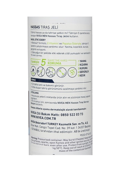 Nivea Hassas Ciltler İçin Tıraş Jeli