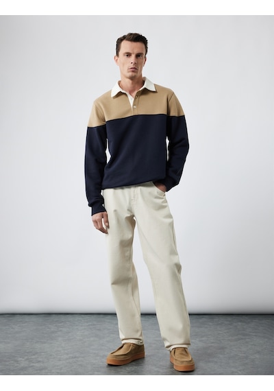 Koton Uzun Kollu Şardonlu Renk Bloklu Polo Yaka Sweatshirt Lacivert 6wam70068mk Lacivert Koton Uzun Kollu Şardonlu Renk Bloklu Polo Yaka Sweatshirt Lacivert 6wam70068mk Lacivert