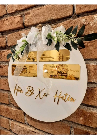 Kapı Süsü Pleksi Hun Bi Xer Hatin Altın