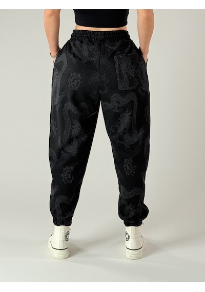 Cocopelli Dragon Desenli Kadın Jogger Pantolon Coc1008 Desenli