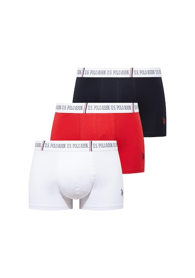 U.s. Polo Assn. 80651 Kırmızı - Lacivert - Beyaz 3 Lü Boxer Kırmızı - Lacivert - Beyaz