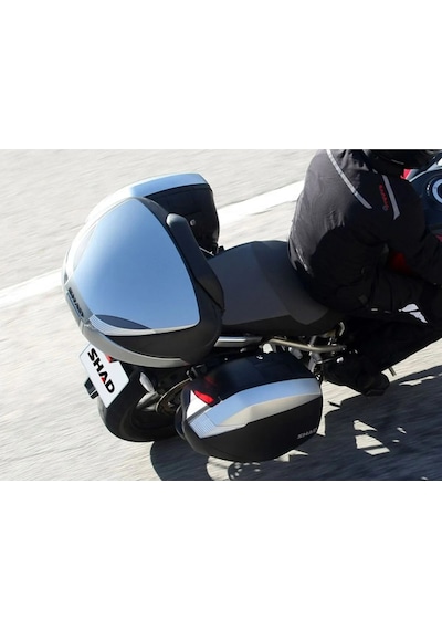 Motosiklet Sh-36w Yan Çanta Takım Beyaz Kapaklı Motor Çanta