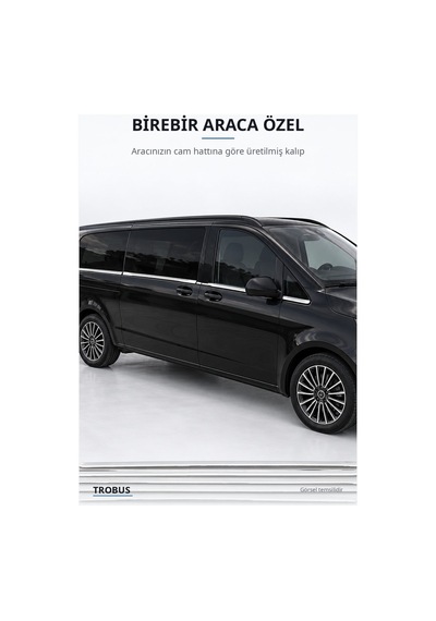 Mercedes-benz Vito W447 2014 Ve Sonrası Uyumlu Krom Cam Çıtası 8 Parça Paslanmaz Çelik