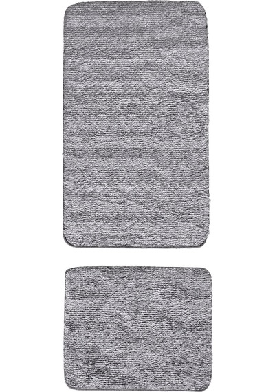 Koza Home Koza Home Segura Peluş Gri Kaydırmaz Taban Banyo Paspası Gri