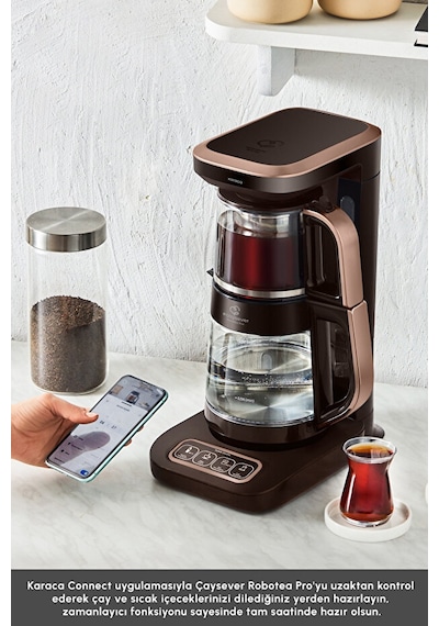 Karaca Çaysever Robotea Pro Connect 4 İn 1 Konuşan Cam Çay Makinesi
