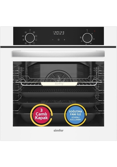Simfer 10 Fonksiyon Airfry Beyaz 2'li Ankastre Set (8216 Fırın + 3507 Ocak)
