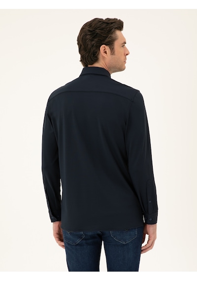 Cacharel Lacivert Slim Fit Gömlek