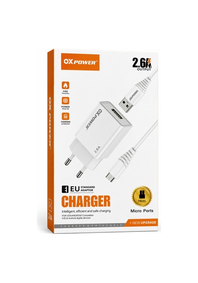 2.6a Usb Sarj Adaptoru + Micro Usb Sarj Kablosu Eu