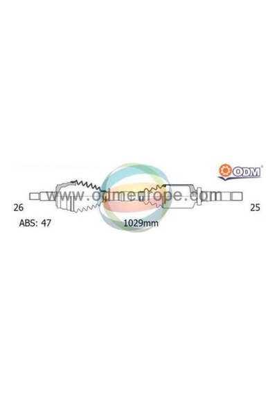 Odm Ch88525a Ön Aks Komple Chrysler Voyager 2.5 Tdı Sağ 25 26 109 47t