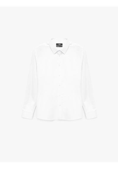 Koton Regular Fit Klasik Yaka Düğmeli Oxford Uzun Kollu Gömlek Beyaz 7wam60038hw