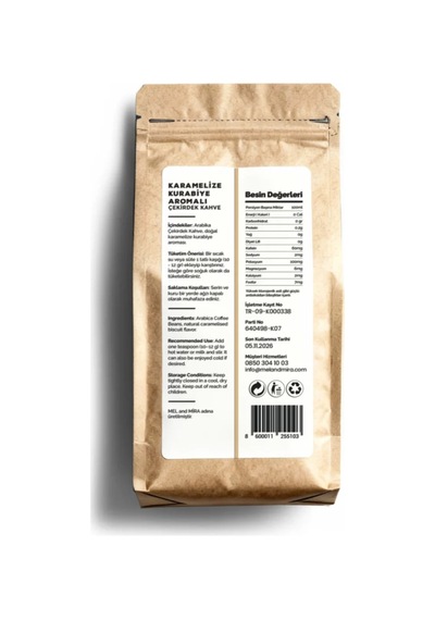 Caramelized Cookie Bean Coffee 200g, Karamelize Kurabiye Aromalı Çekirdek Kahve Çekirdek Kahve