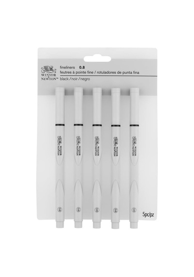 Winsor & Newton 0290082 Keçeli Kalem Seti, 5 Pigment Liner Hassas Çizgiler Ve Çıkışlar İçin, Yüksek Kalite, Pigm