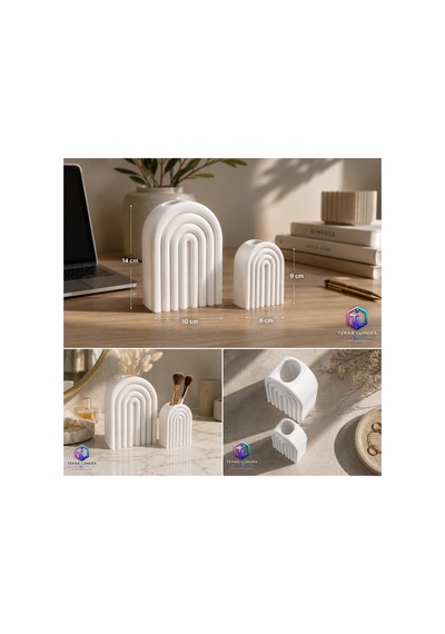 Modern Dekoratif Vazo 3d Print Beyaz