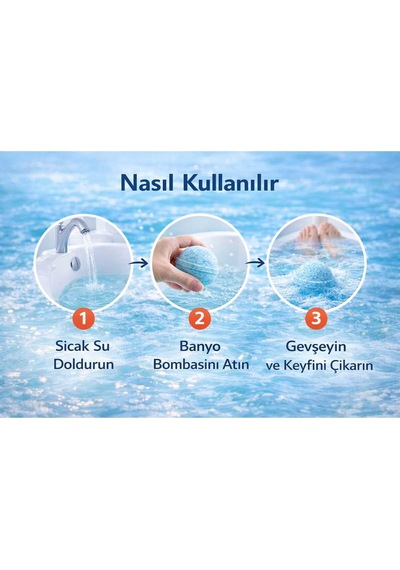 3 Adet 50 Gr. Okyanus Kokulu Banyo Topu, Nem Bombası, Banyo Bombası, Manikür Ve Pedikür Topu Diğer