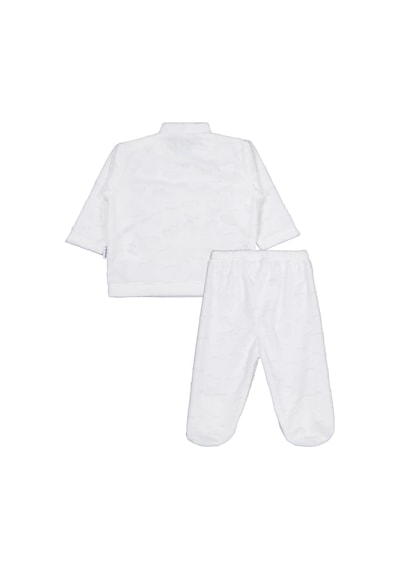 Albimini Kız Ayı Tavşan Nakış Patikli 2li Pijama Takım 1-6 Ay - Ekru