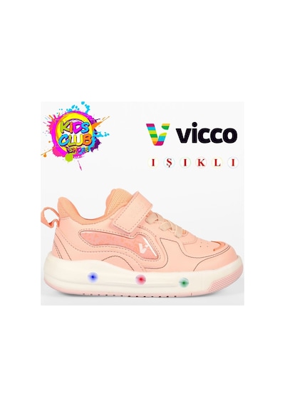 Vicco Disnew Işıklı Ortopedik Çocuk Spor Ayakkabı Pudra