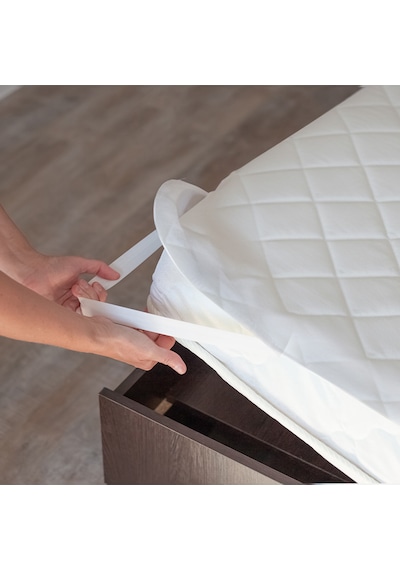 Nonwoven Kapitone Sıvı Geçirmez Yatak Alezi 4 Köşesi Fitted Lastikli Tek Kişilik Yatak Koruyucu Üst Düzey Koruma Beyaz