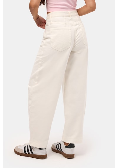 Kadın Kırık Beyaz 7s6-101 High Rise Tapered Leg Fit Denim Jean