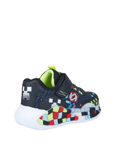 Zacoz Erkek Çocuk Oyun Pixel Blok Desenli Spor Sneaker Ayakkabı siyah