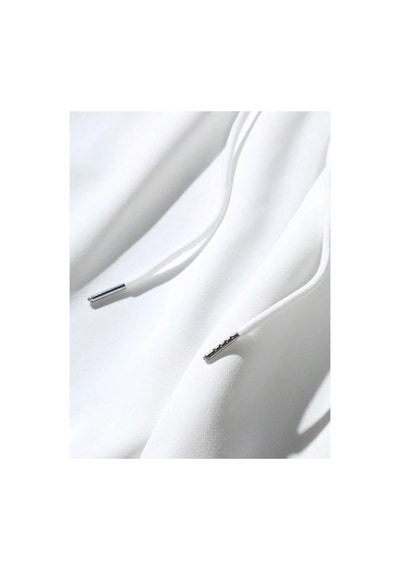 Tarzsokak Letter Graphic Drawstring Waist Eşofman Altı Beyaz