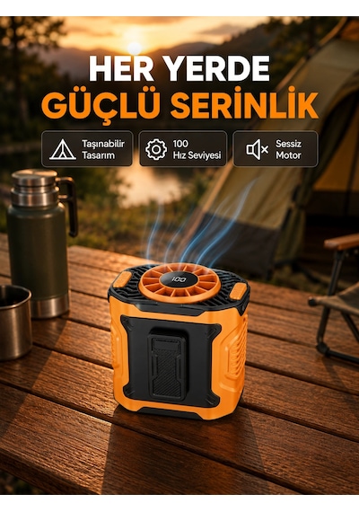Turbo Mini Taşınabilir Fan 100 Kademeli Dijital Hız Kontrolü Ve Type-c Şarj Najmaddin