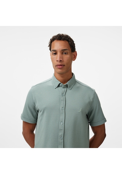 Nautica Erkek Yeşil Classic Fit Gömlek Düz W55416t Yeşil