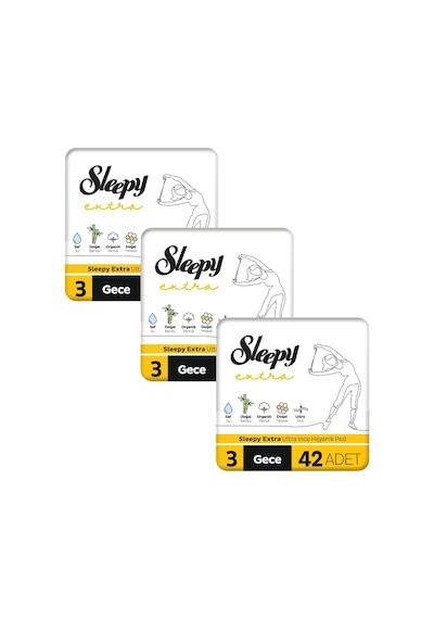 Sleepy Extra Ultra İnce Gece Hijyenik Ped 3 x 42'li