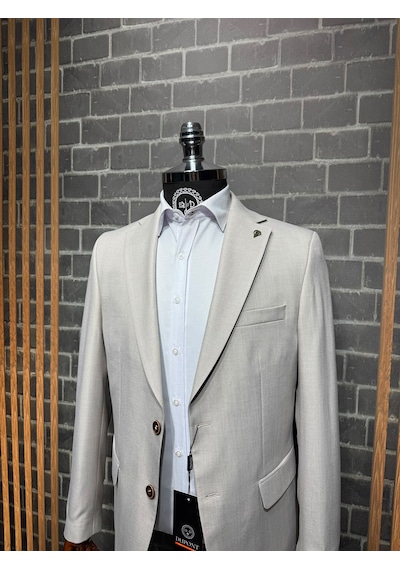 Dupont Classics Dupont Slim Fit Mono Yaka 6 Drop Yarım Astar Çift Yırtmaç 2'li Takım Elbise Krem Dupont Classics Dupont Slim Fit Mono Yaka 6 Drop Yarım Astar Çift Yırtmaç 2'li Takım Elbise Krem