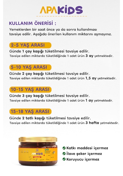 Apayrı Yaşam Çocuklara Özel Mumiyo Arı Sütü Polen Macun 300 G