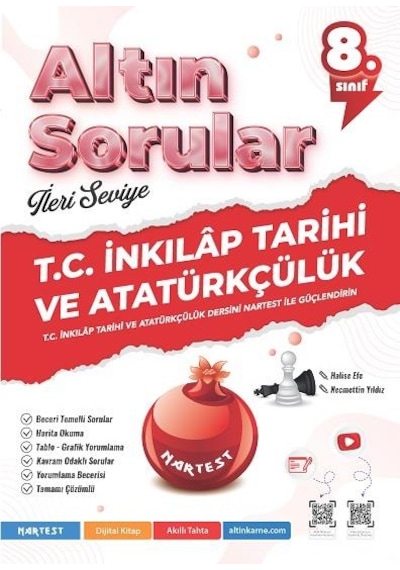 Nartest Yayınları 8.sınıf Altın Sorular İleri Seviye Türkçe-matematik-fen Bilimleri-inkılap Tarihi Seti 4 Kitap