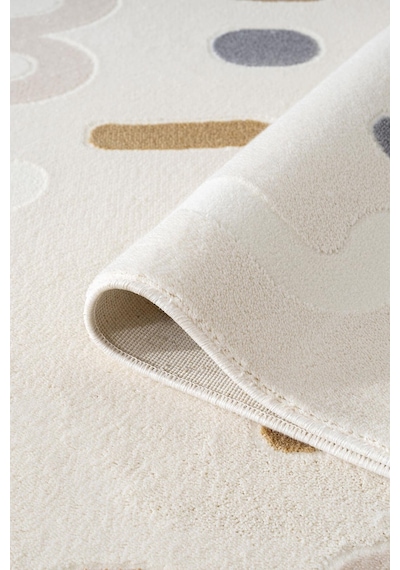 Cotto Kids Ck004r Krem Halı Renkli Şekil Desenli Kaymaz Taban Yumuşak Yıkanabilir Çocuk Odası Halısı